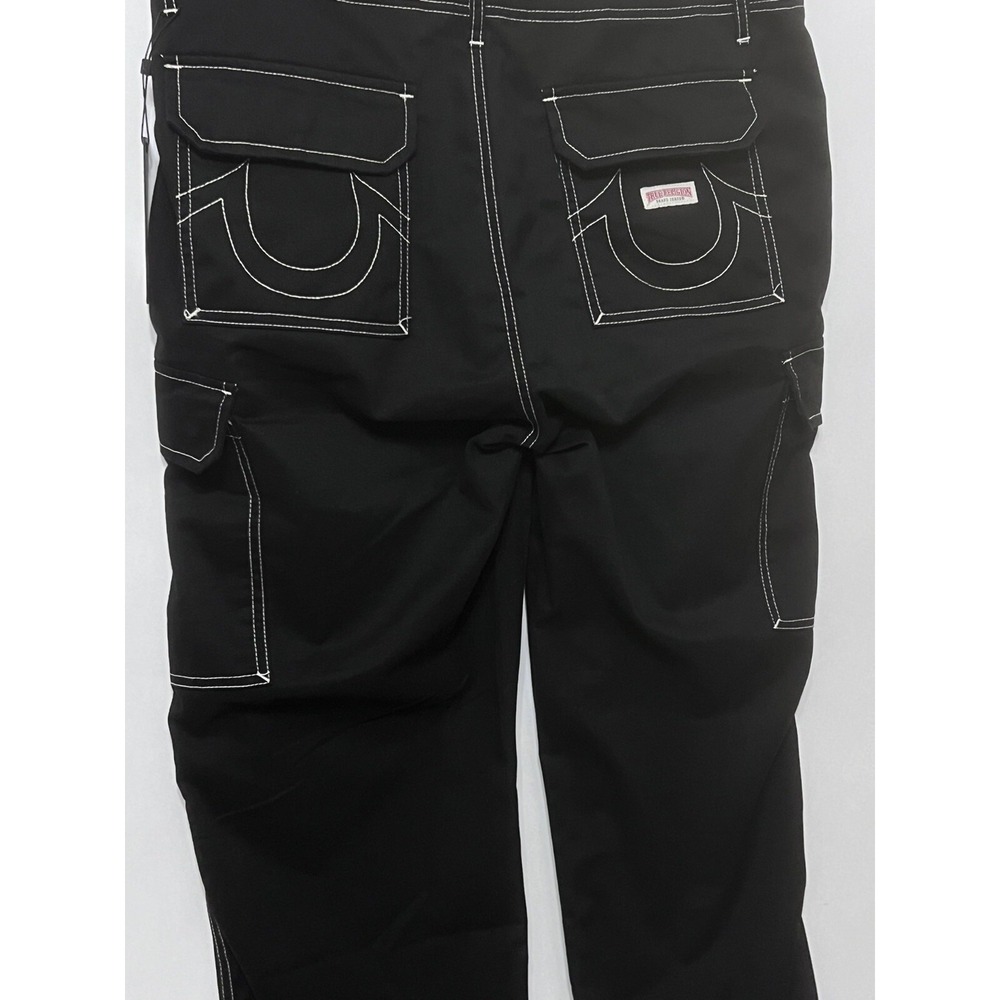 True Religion Brand Jeans Cargo Pants‎ Jet Black Men Size 34X32 New - Picture 10 of 16